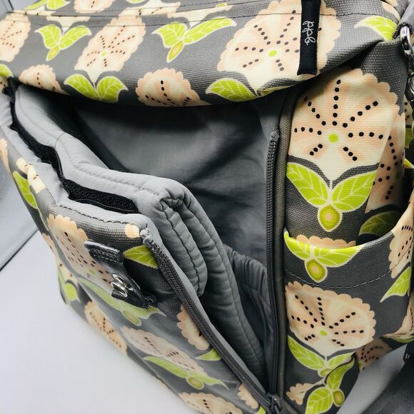 Petunia Pickle Bottom Boxy Backpack Diaper Bag Lage Floral Grey Green Pink main image 6